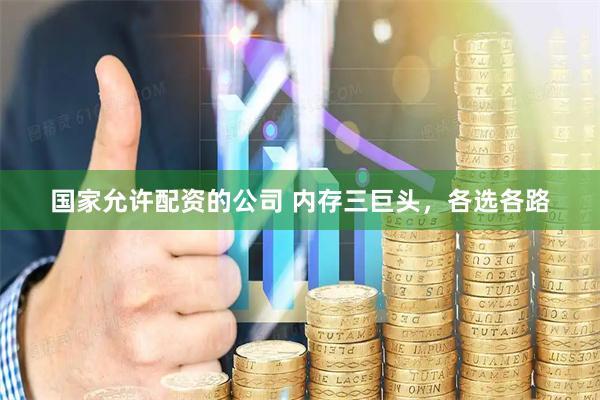 国家允许配资的公司 内存三巨头，各选各路