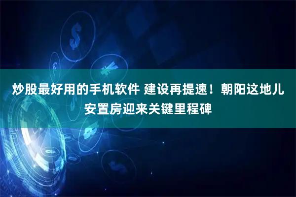 炒股最好用的手机软件 建设再提速!朝阳这地儿安置房迎来关键里程碑
